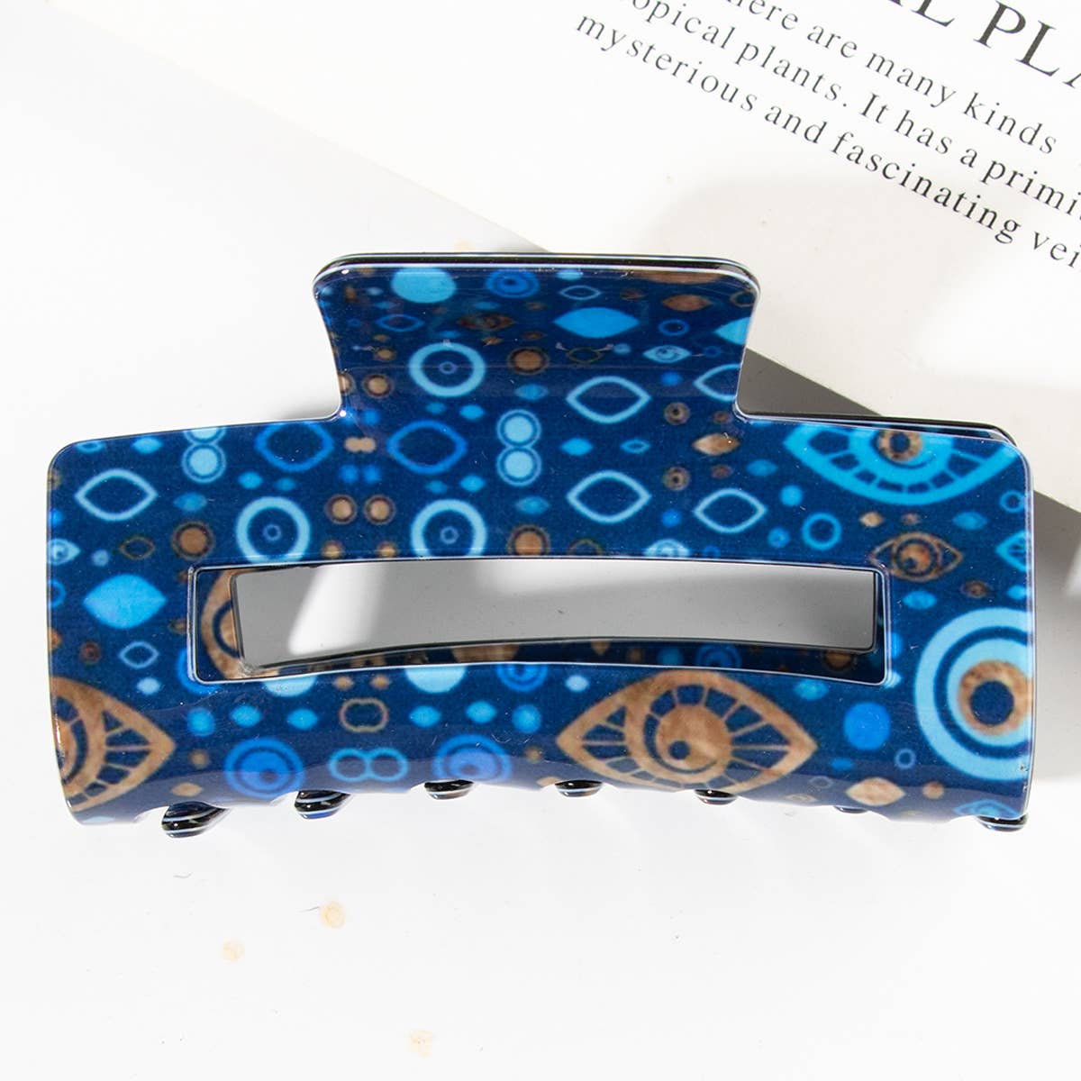 GOTHIC EYE PVC HAIR CLAW 8CM RECTANGULAR CLIP_CWAHA0741