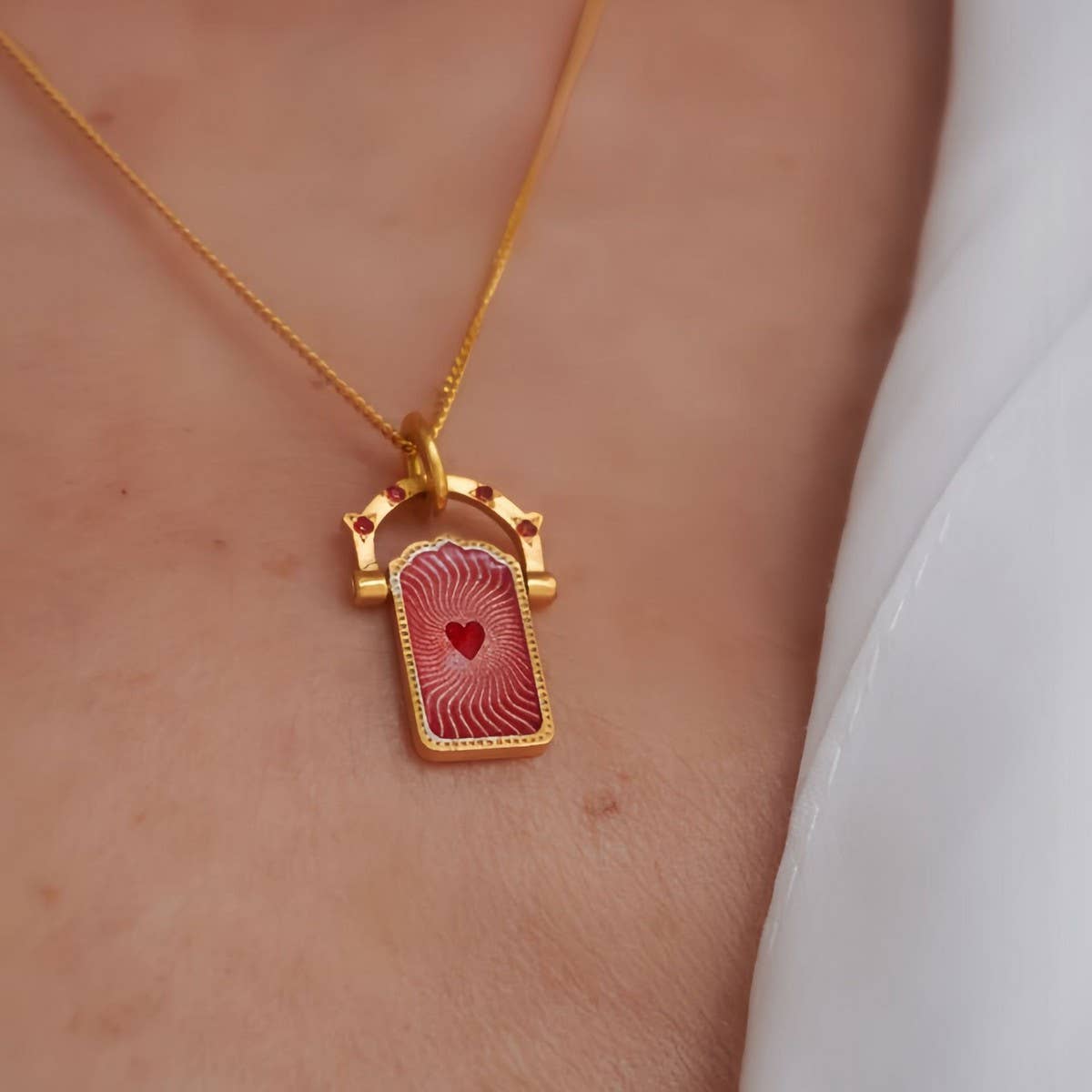 Vintage Titanium Steel Rotating Tarot Necklace_Cwmm5703