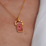 Vintage Titanium Steel Rotating Tarot Necklace_Cwmm5703