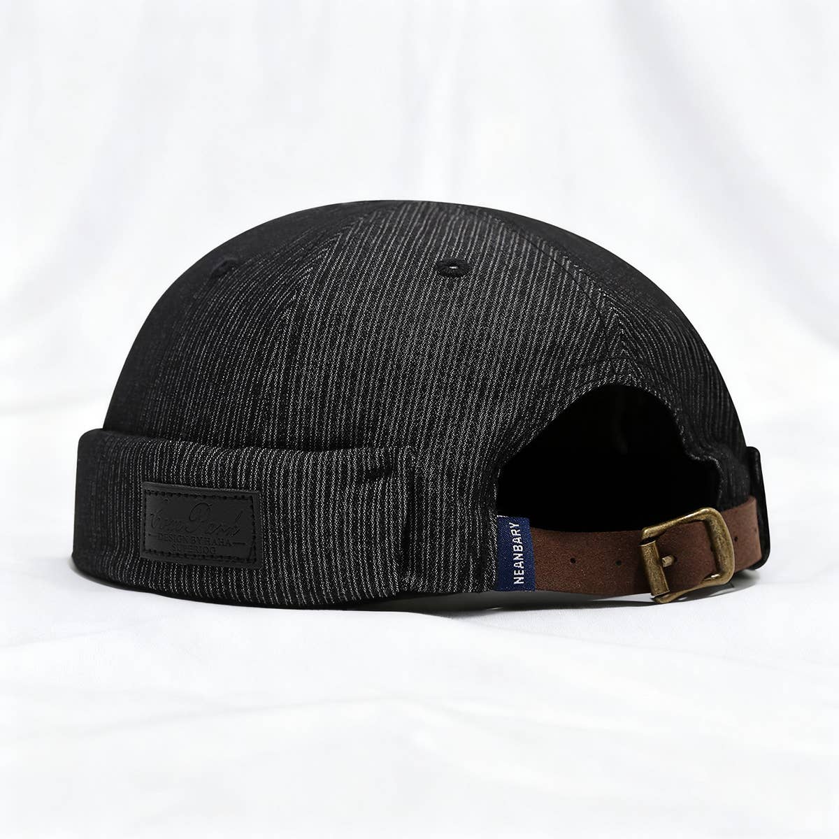 Japanese Style Leather Patch Brimless Cap_Cwah04609
