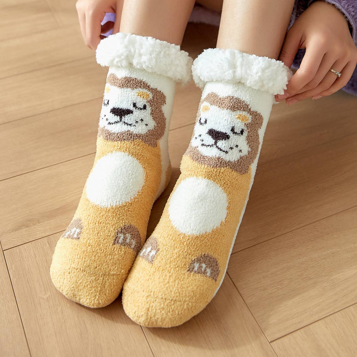 Warm Christmas Leg Covers Plush Indoor Slippers_Cwms0718