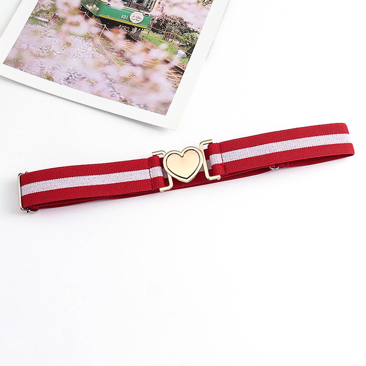 LOVE ALLOY ELASTIC BAND ELASTIC WOVEN CANVAS BELT_CWABE0680