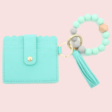 SILICONE BEAD BRACELET CARD BAG TASSEL KEYCHAIN_CWAJE0656