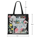 ANIMAL FLORAL CANVAS TOTE BAG FOR WOMEN_CWAB5128