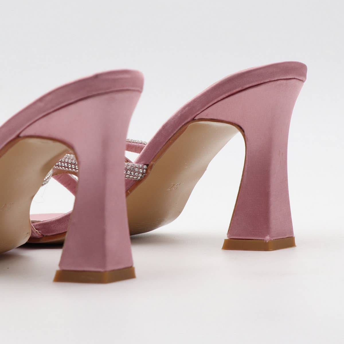 SIMPLE SQUARE TOE RHINESTONE HIGH HEEL SANDALS_CWSHS0566