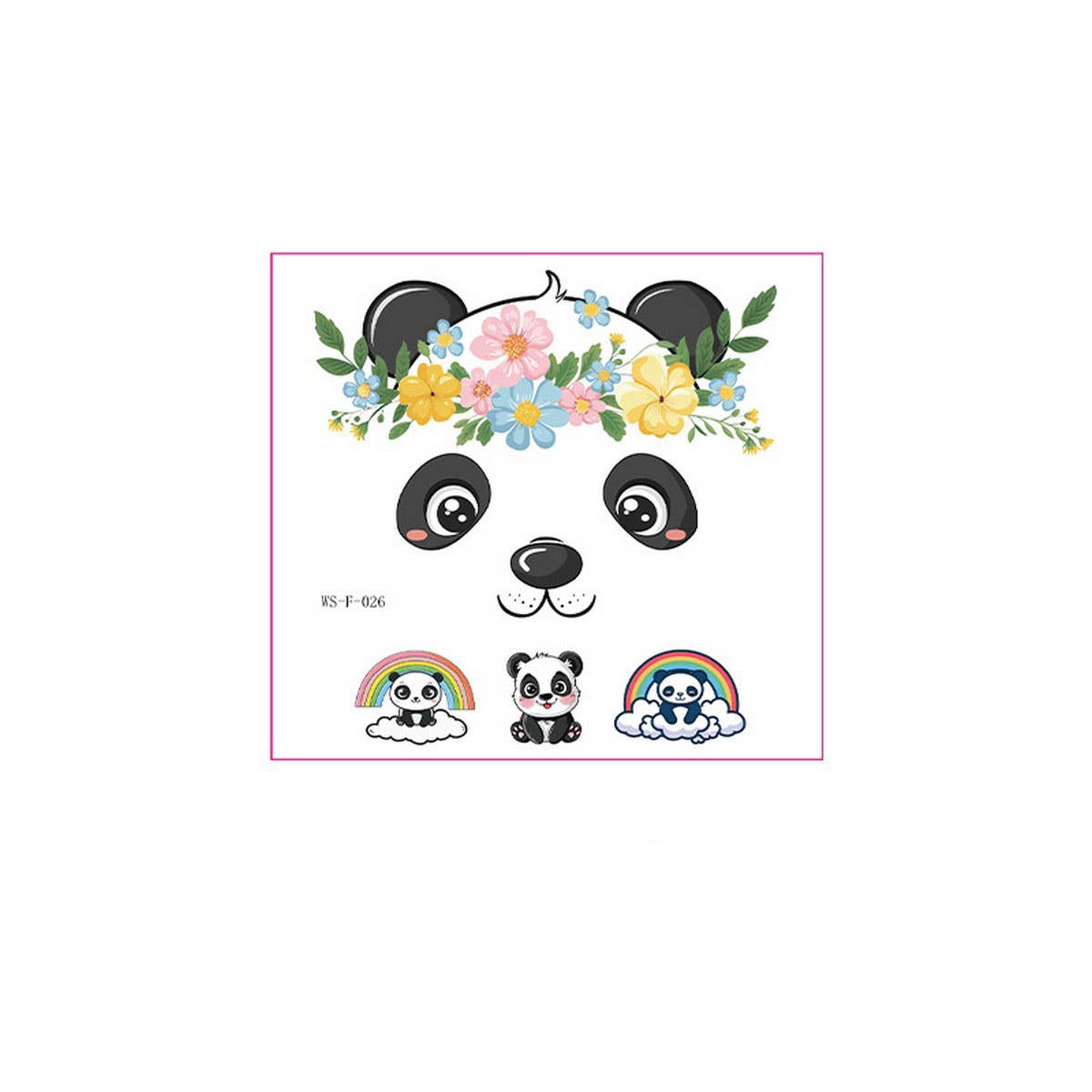 KIDS CHRISTMAS UNICORN PANDA FACE TATTOOS_CWMM8256