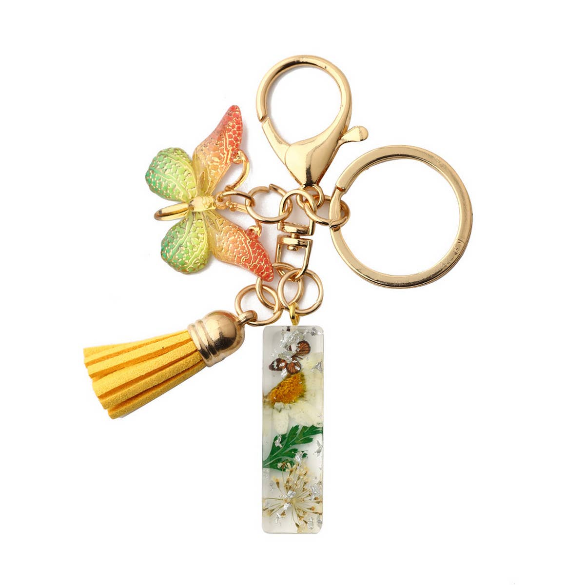 DRIED FLOWER PRINTED LETTER KEYCHAIN_CWMM1305