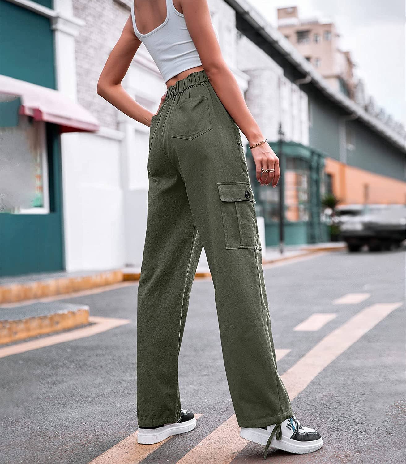 Stylish Multi-Pocket Cargo Straight Leg Pants