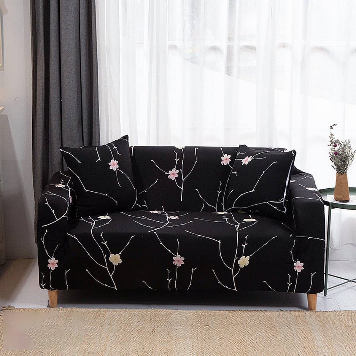 STRETCH SOFA COVER SOLID PRINT ALL IN ONE FIT_CWMM8309