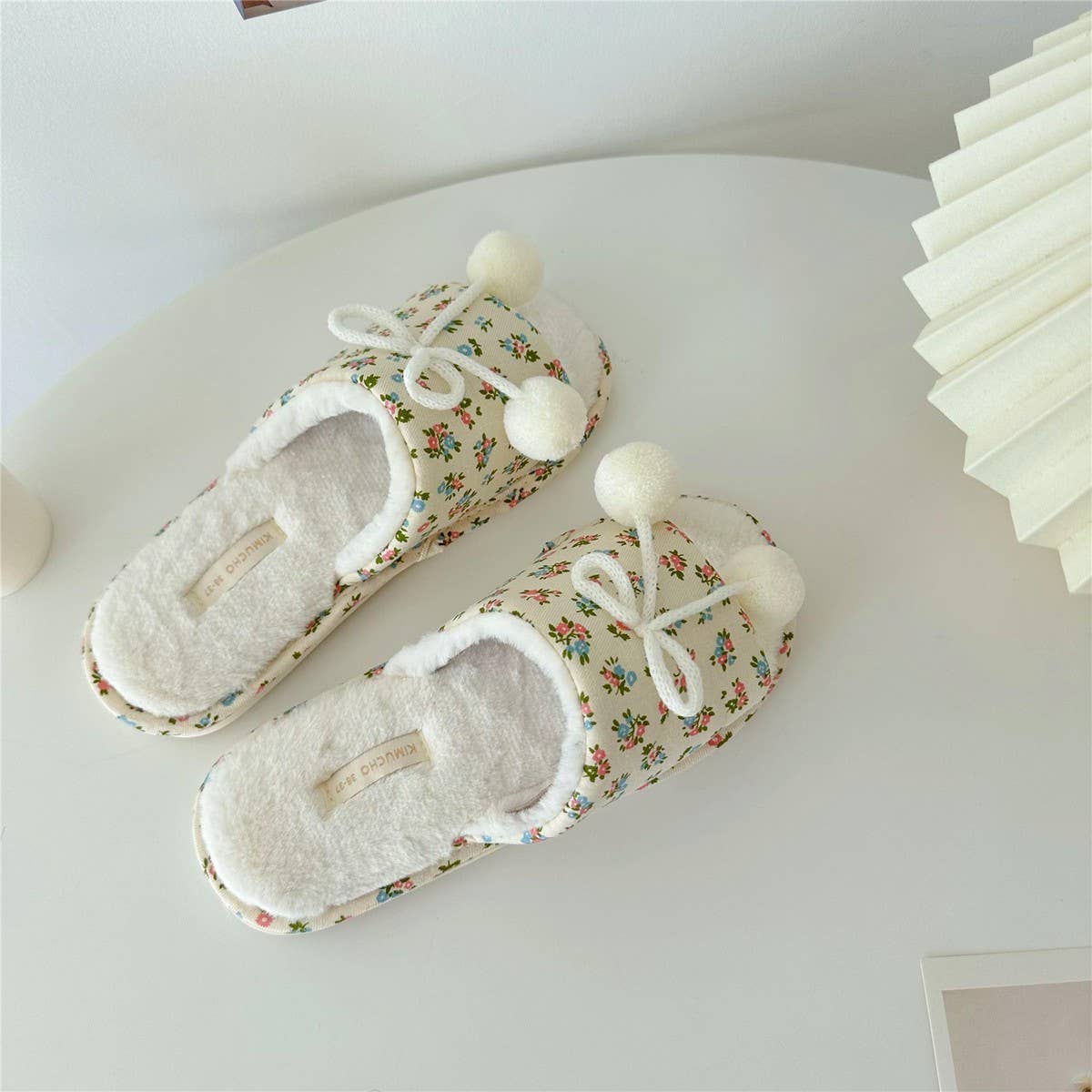 Winter Plush Open Toe House Slippers House Shoes_Cwmm2986