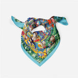 GREEN SILK SCARF VERSATILE NECK TIE HAIR ACCES_CWASC0659