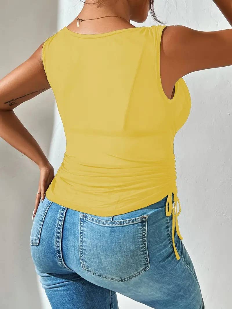 Womens Sexy V-Neck Sleeveless Crop Top