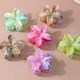 MARBLE FLOWER HAIR CLAW TWO TONE PETAL CLIP_CWAHA1040