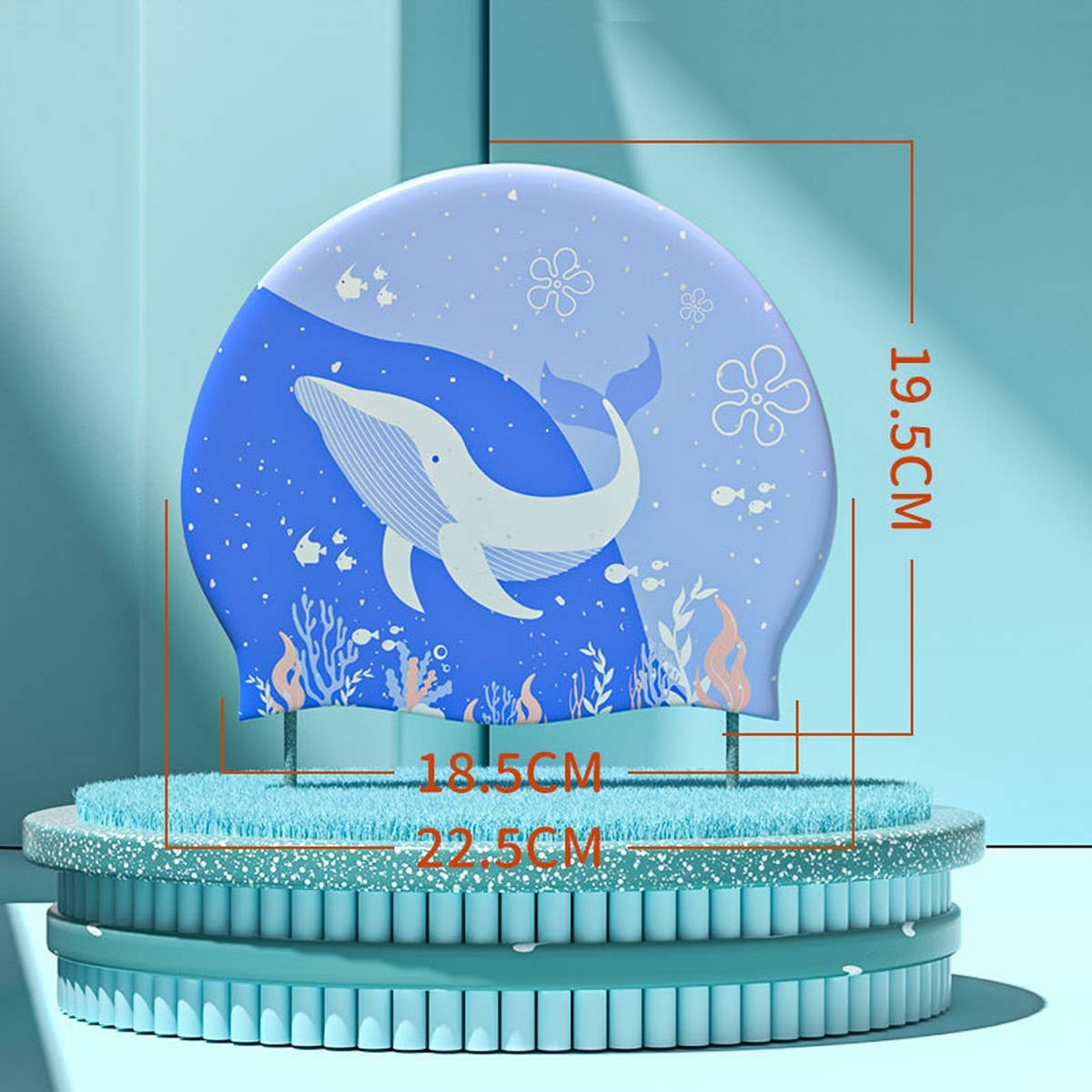 KIDS SILICONE SWIM CAP WATERPROOF CUTE CARTOON_CWMM6721