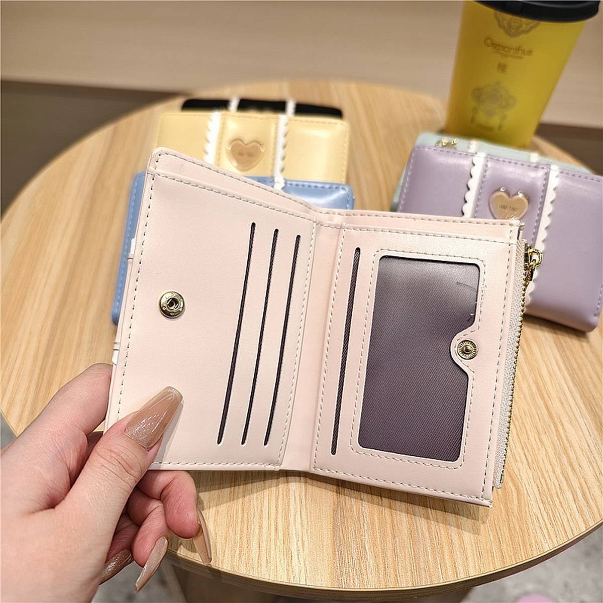 New Solid Color Heart Lace 2-Fold Wallet_Cwab06267