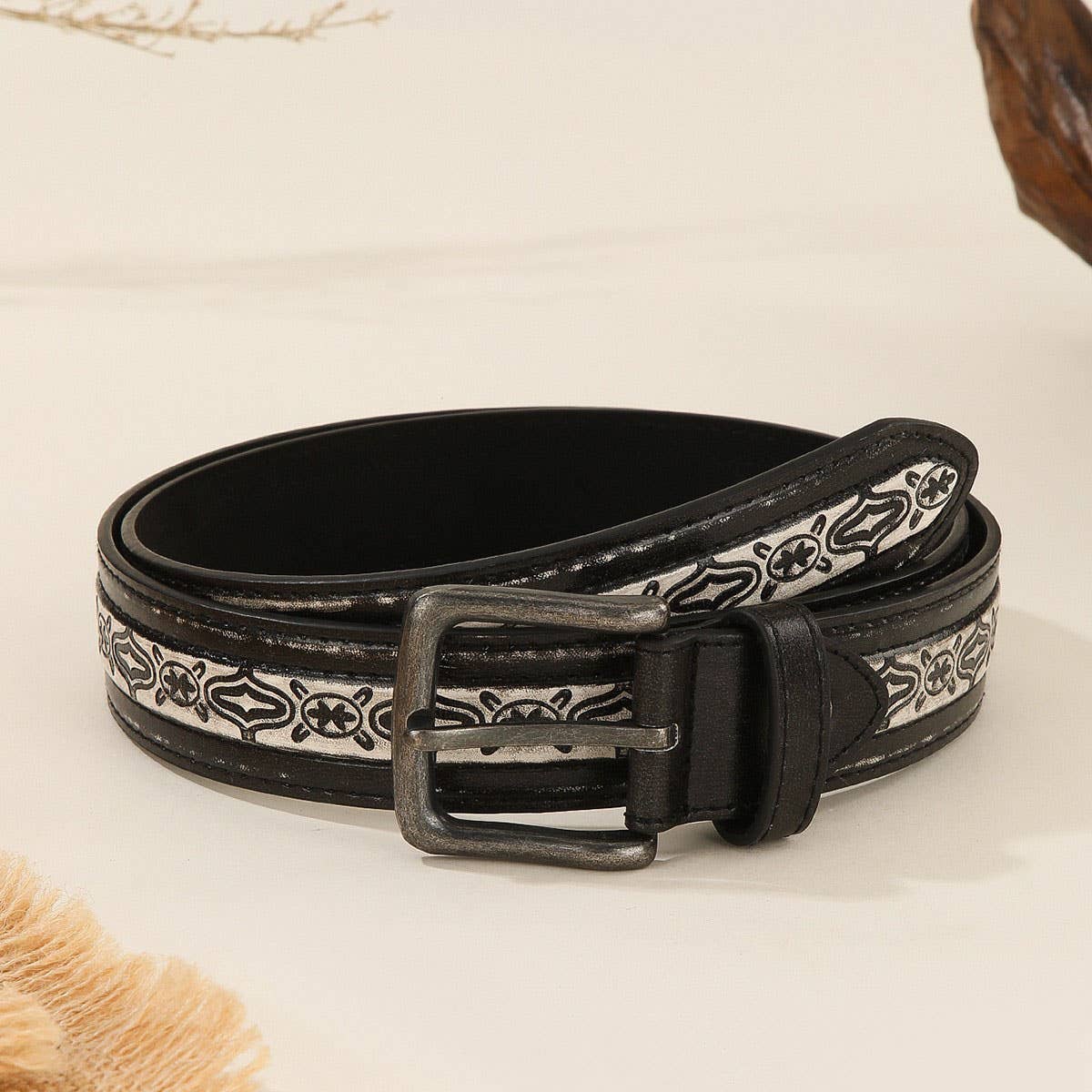 Trendy Vintage Embossed Western Pin Buckle Belt_Cwabe1228