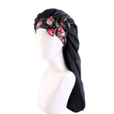 PRINTED RIBBON LONG HAIR CARE NIGHTCAP_CWAH1477