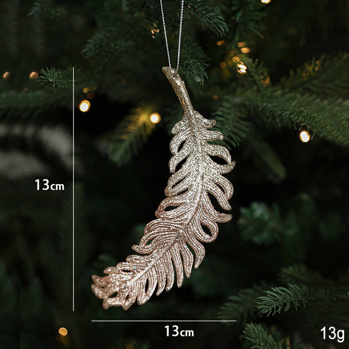 GLITTER REINDEER HOUSE CHRISTMAS TREE ORNAMENT_CWMM9747