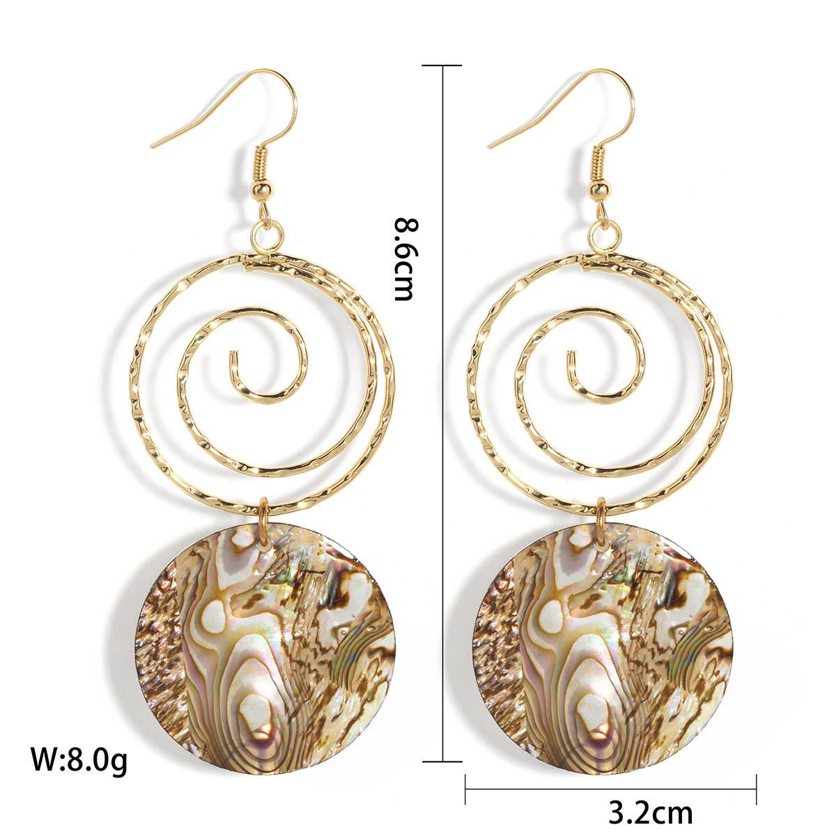 FASHIONABLE NICHE TEMPERAMENT ABALONE EARRINGS_CWMM4257