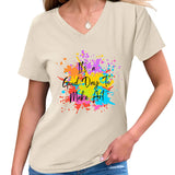 IT S A GOOD DAY TO MAKE SOMETHING V NECK TEE_CWTTS1539