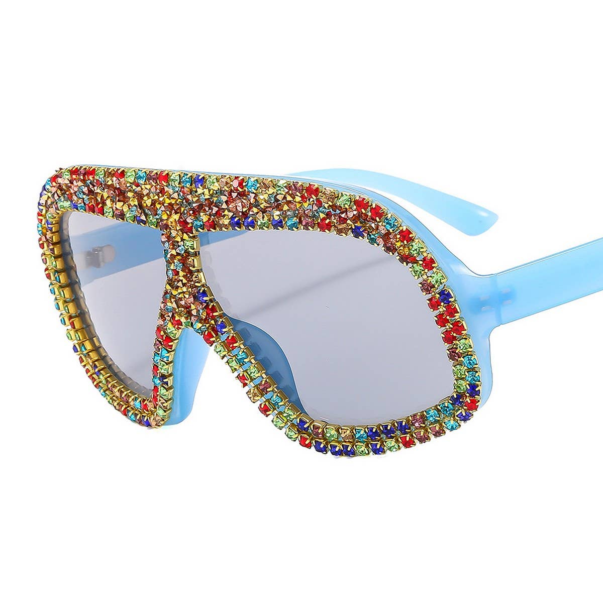 FASHIONABLE LARGE FRAME DIAMOND SUNGLASSES_CWASG0862