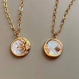 STAINLESS STEEL VINTAGE ROUND COIN NECKLACE_CWMM3782