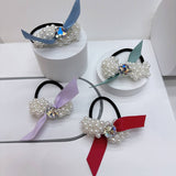 BRAIDED PEARL HAIR TIE NEW ELASTIC HAIR BAND_CWAHA6882