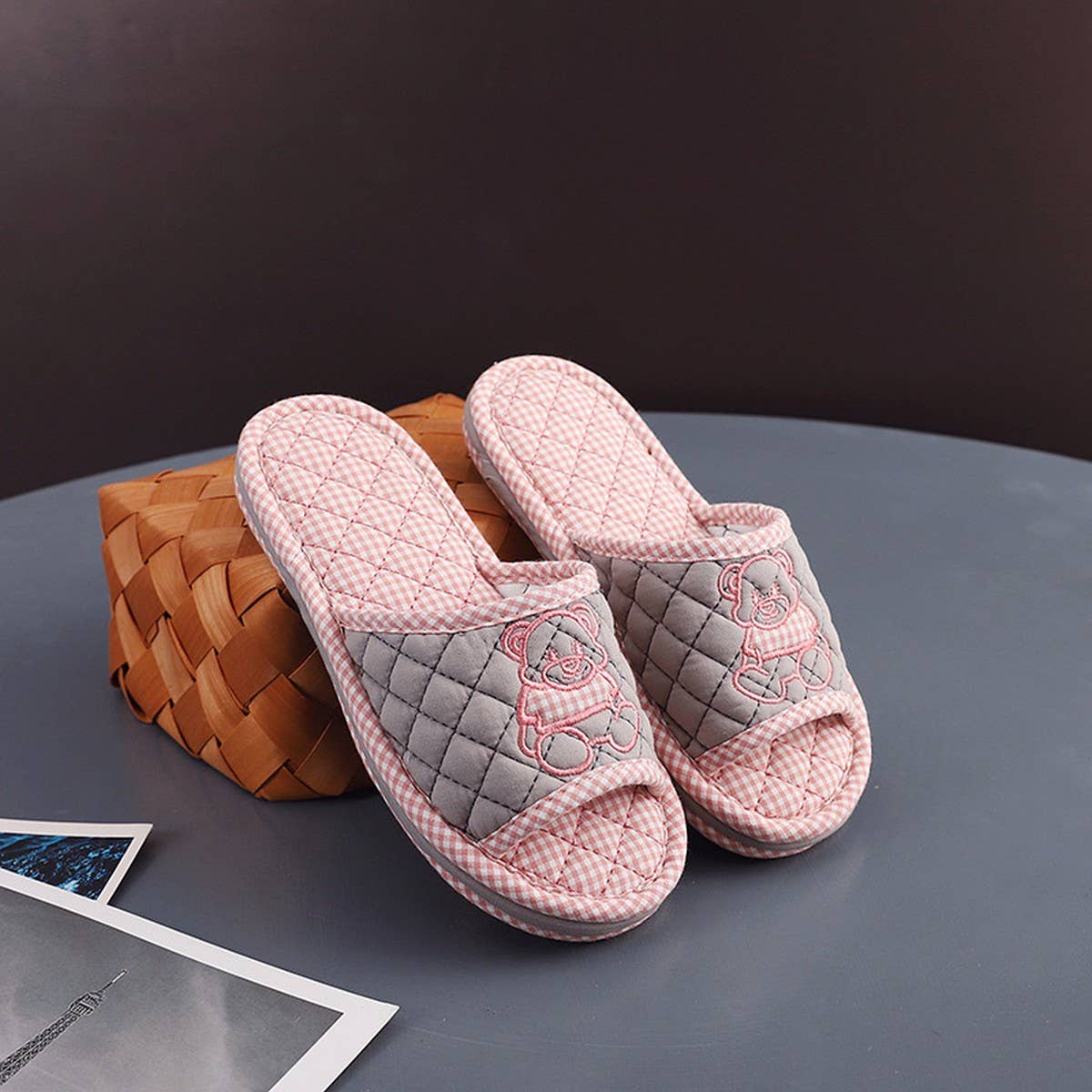 DRESSED BEAR THICK COTTON FLOOR SLIPPERS_CWSHF0210