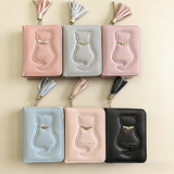 Cute Cat Tassel Zipper Wallet For Girls_Cwab06194
