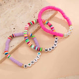 COLORFUL LETTER BOHEMIAN STAR BALL BRACELET SET_CWAJE1484
