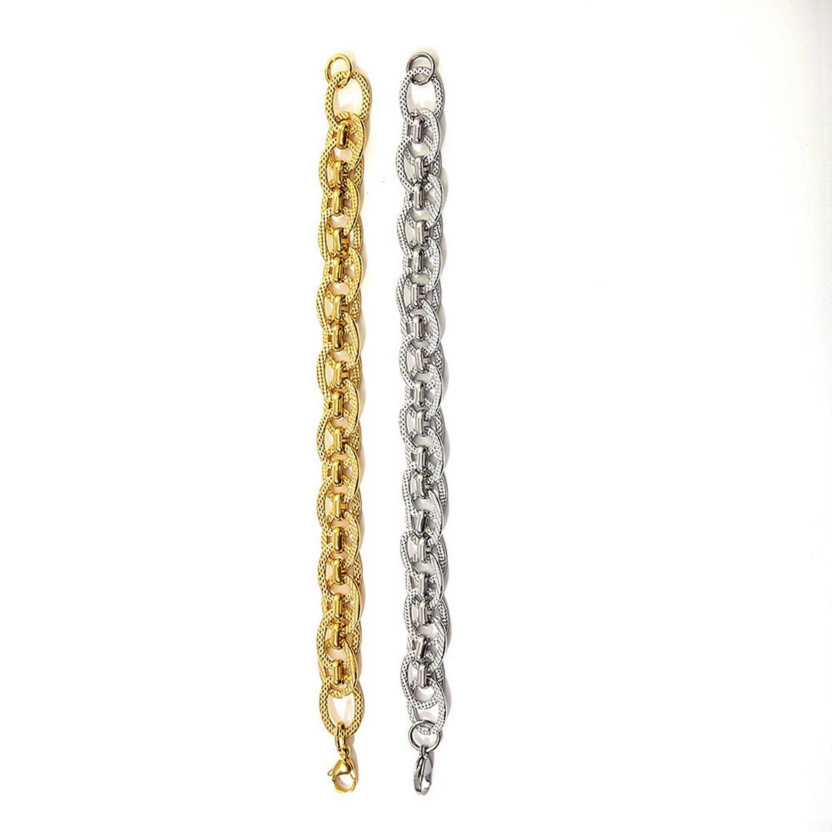 HIP HOP STAINLESS STEEL TWIST ROPE CHAIN BRACELET_CWAJE4603