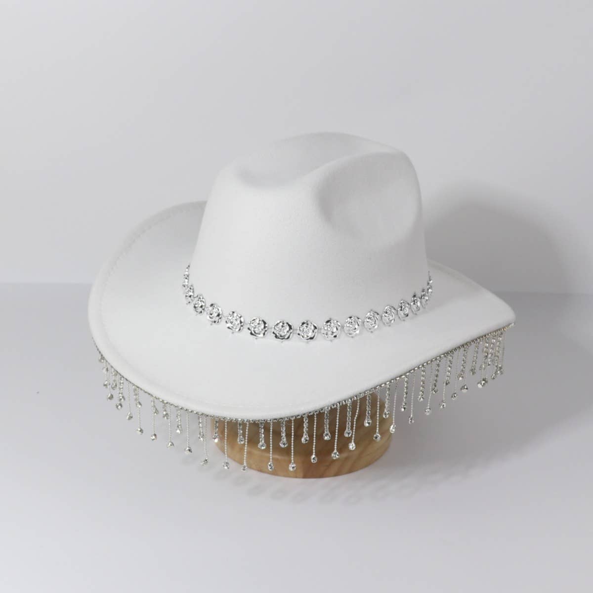 RHINESTONE FRINGE PANAMA COWBOY HAT WITH EYE GEMS_CWAH3630