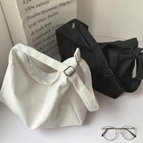 SOLID COLOR LARGE CAPACITY CROSSBODY BAG CANVAS BAG_CWAB2055