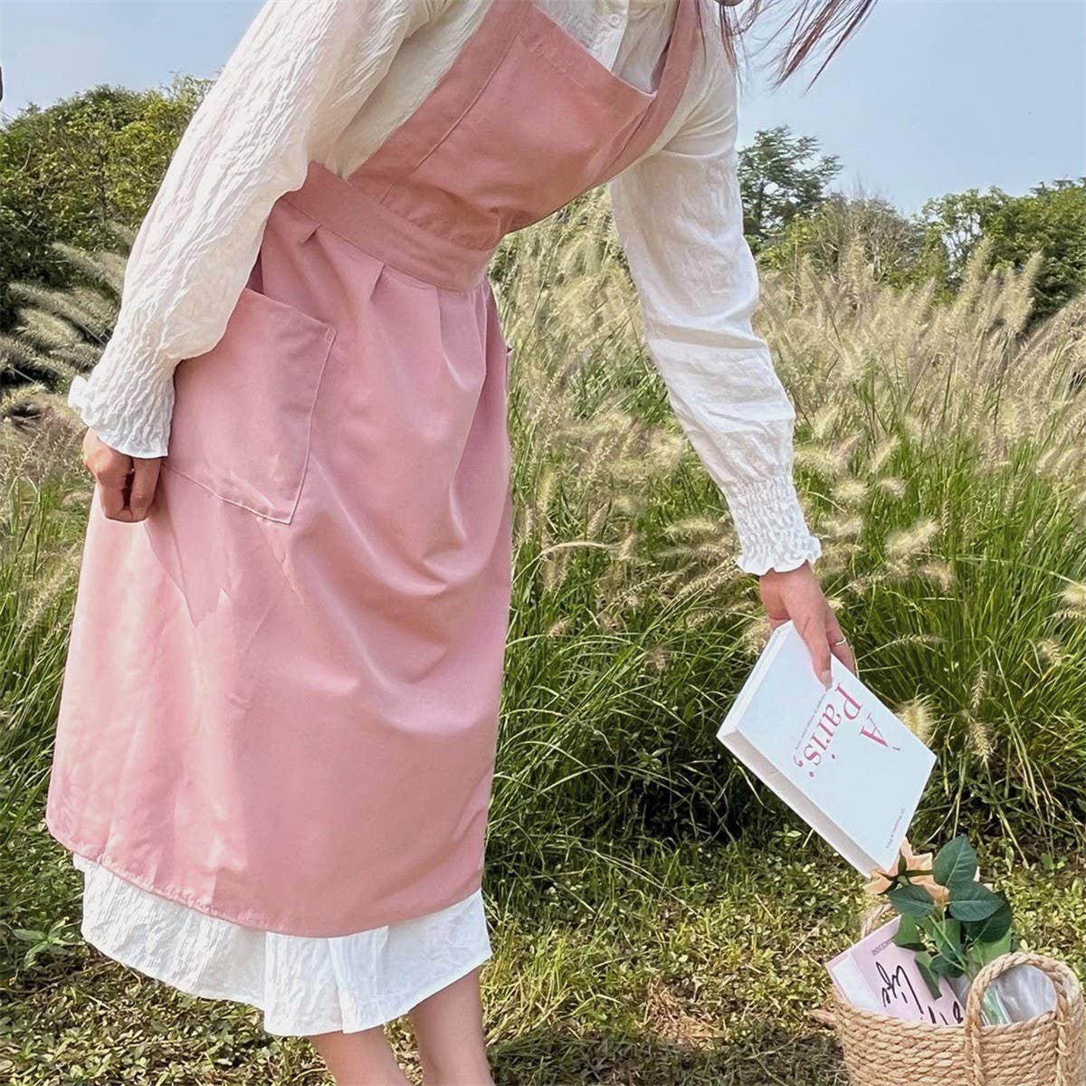 Waterproof And Oil-Proof Solid Color Cotton Apron_Cwmm5841