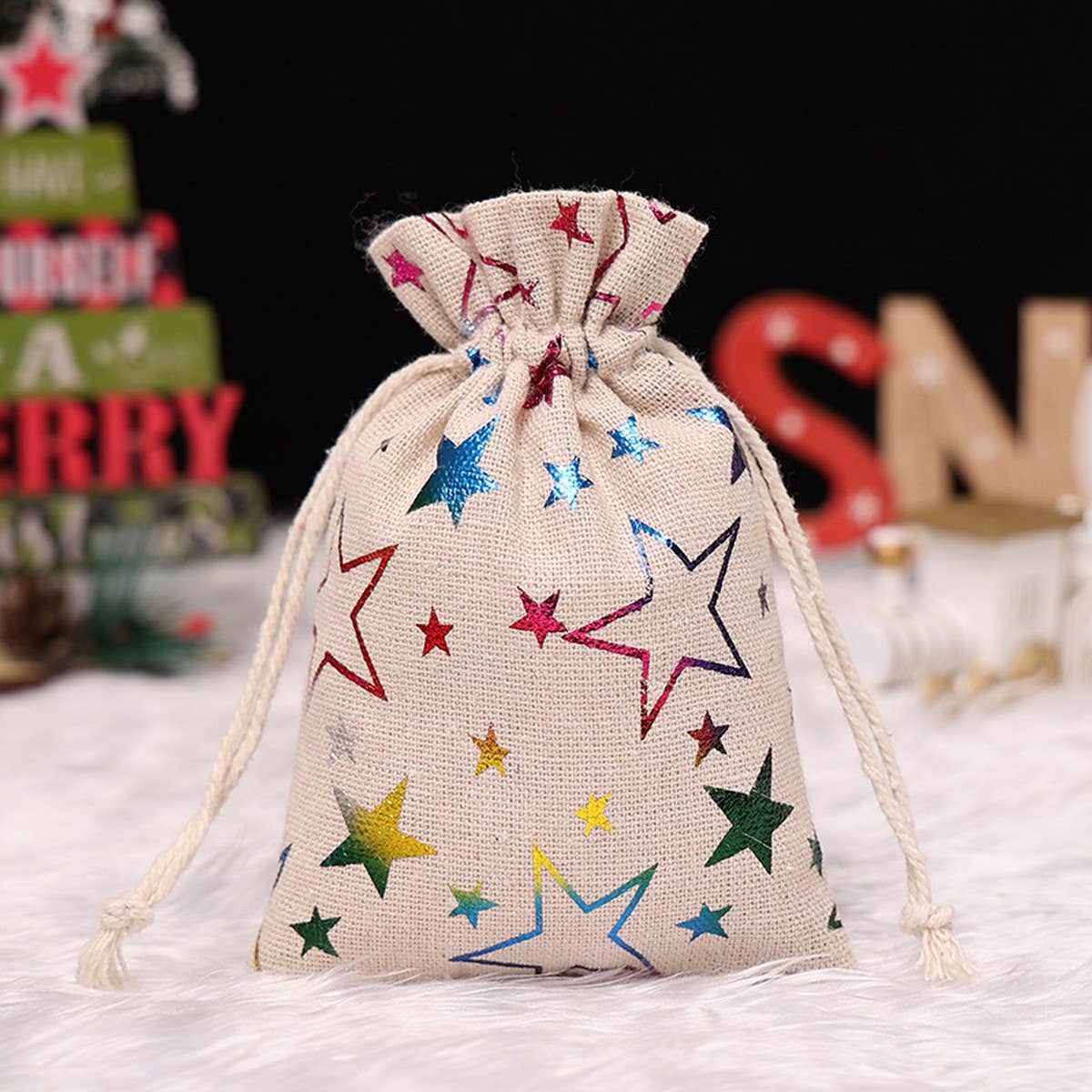 Cwmm1748_Christmas Goodie Bag Drawstring Gift Bag