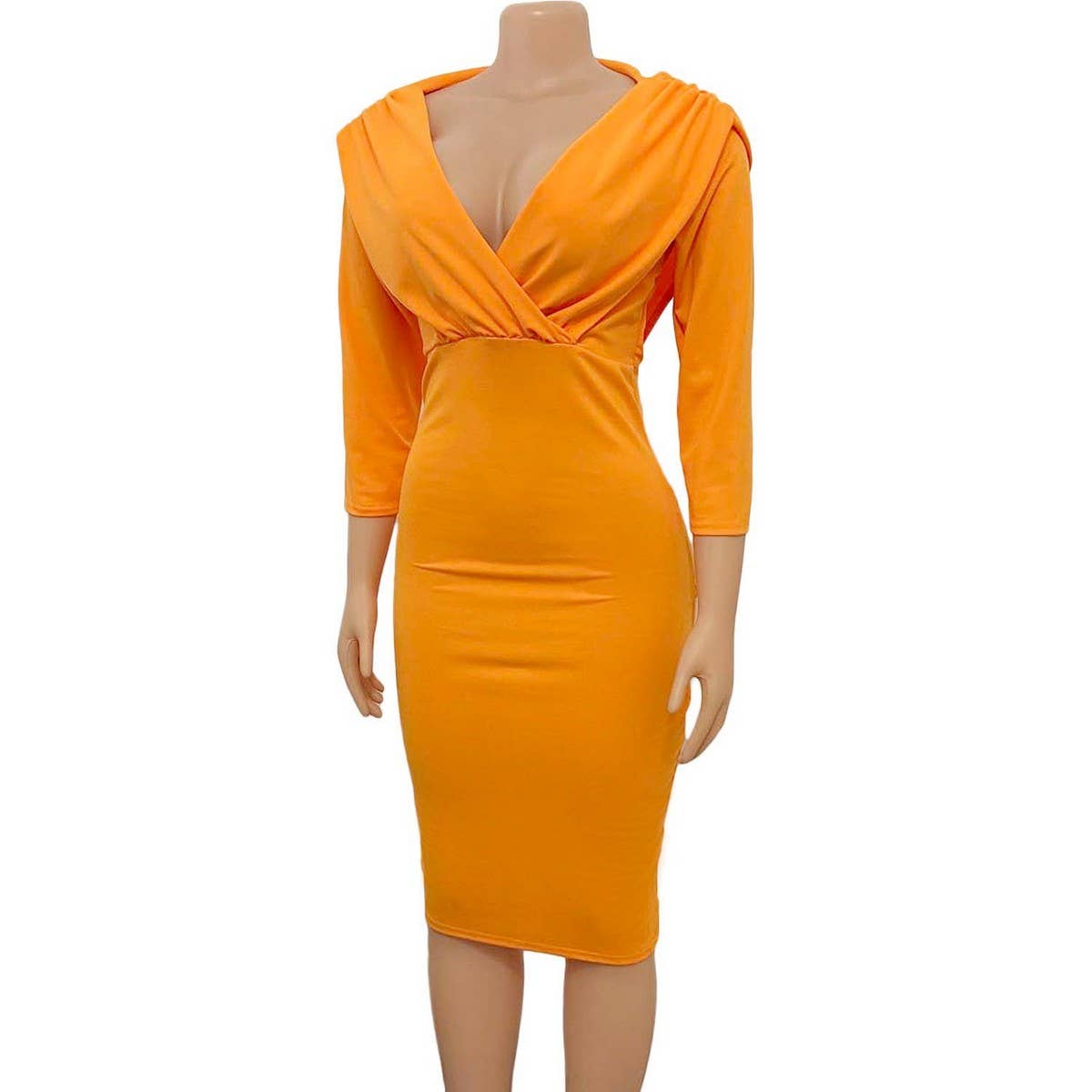 V-Neck Solid Color Hip Sexy Fashion Dress_Cwdsd6161