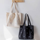 NEW LARGE EMBROIDERED CANVAS TOTE BAG FOR WOMEN_CWAB5638
