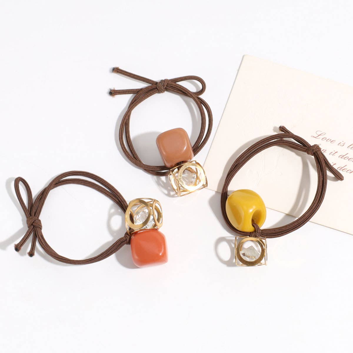 DOUBLE LAYER HOLLOW SQUARE RHINESTONE HAIR ROPE_CWAHA2335