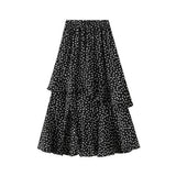 RUFFLE FLORAL SPLIT SLIMMING CAKE MIDI SKIRT_CWBMS0352