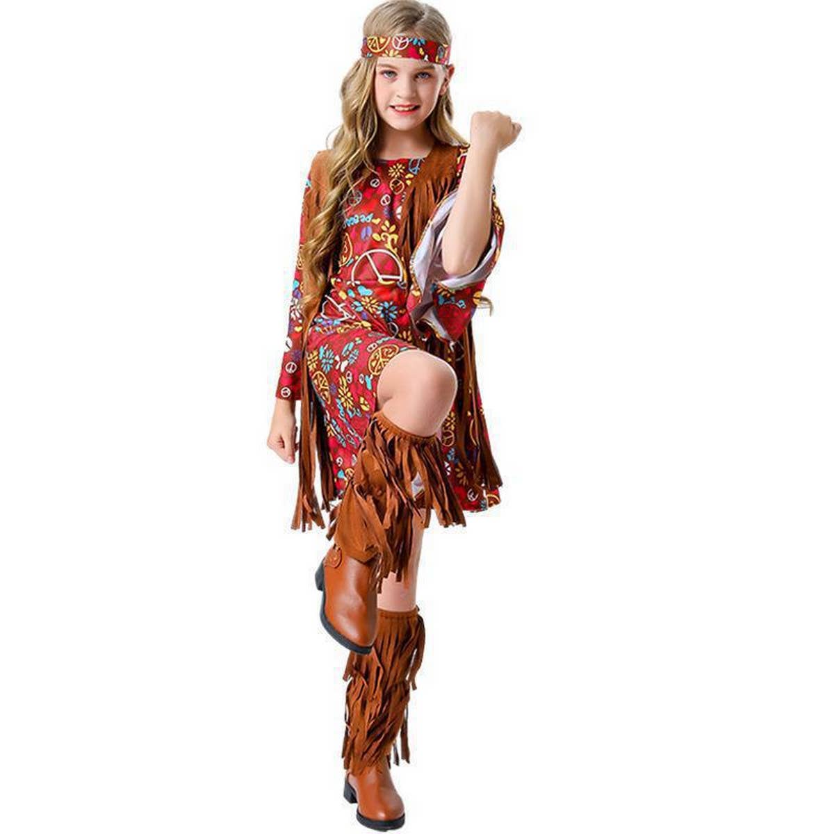 CHILDRENS HALLOWEEN DISCO HIPPIE DRESS SET_CWMM1513