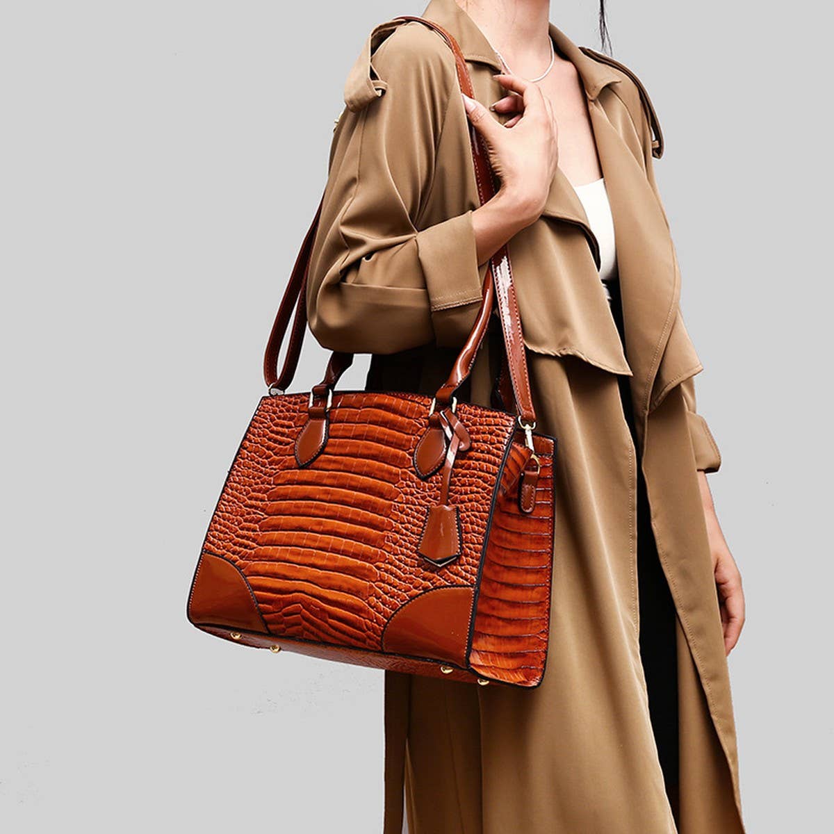 2024 New Retro Fashion Crocodile Pattern Handbag_Cwab3343