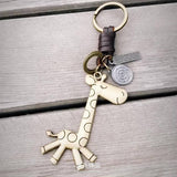 CREATIVE CUTE GIRAFFE LEATHER KEYCHAIN_CWMM4703