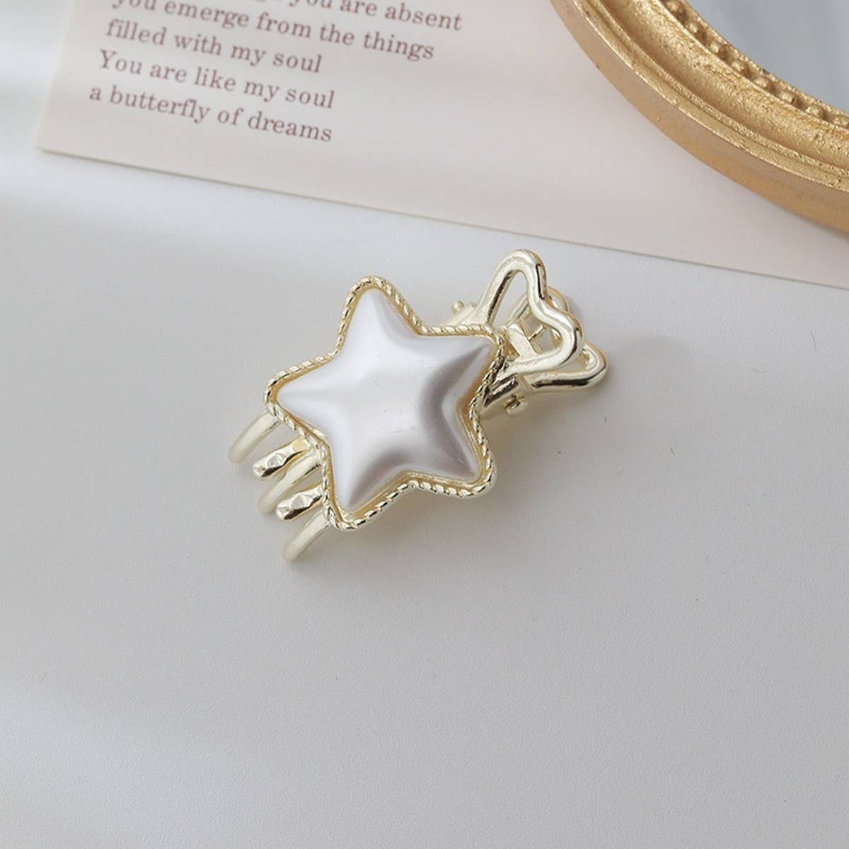 Metal Pearl Hairpin Bangs Clip Duckbill Clip