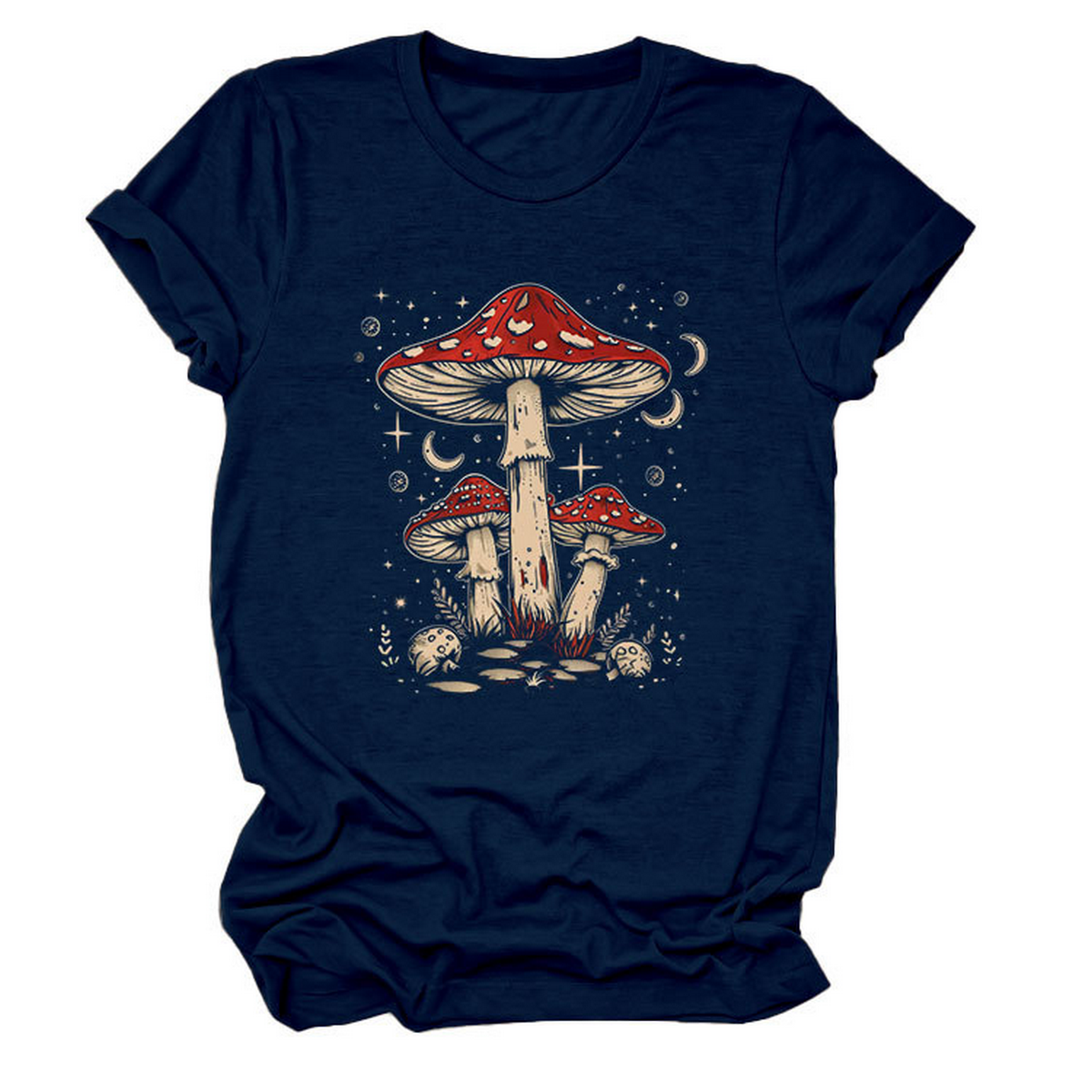 PLAYFUL RED MUSHROOM PRINT WOMENS BASE TEE_CWTTS1510