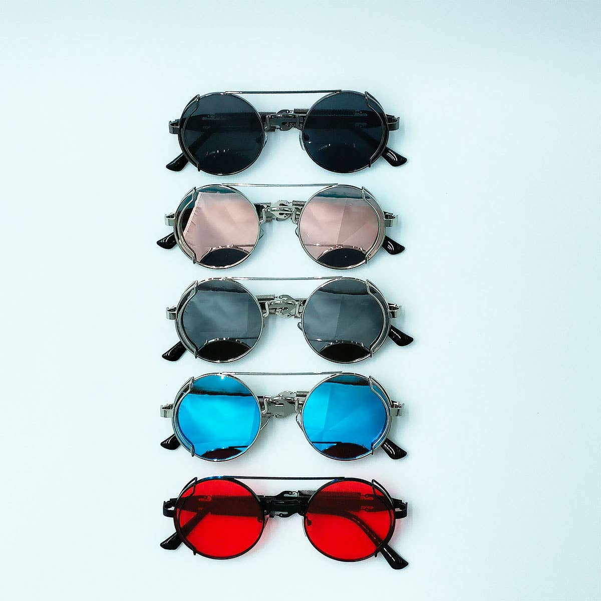 METAL ROUND FRAME STEAMPUNK METAL SUNGLASSES_CWASG0269