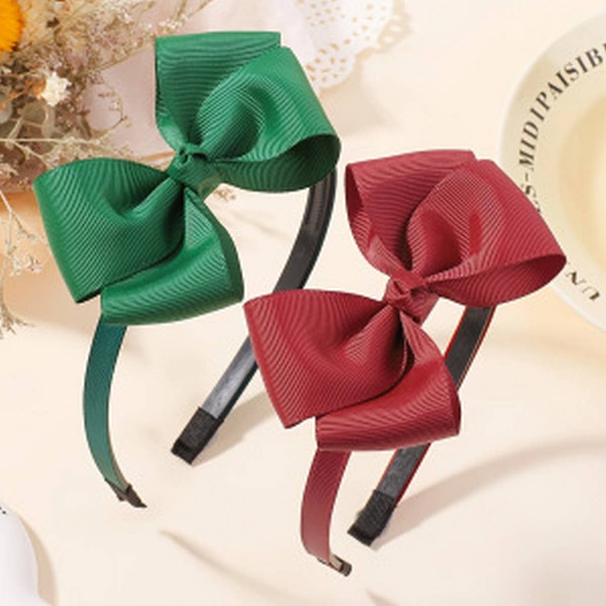 DOUBLE BOW HAIR CLIP SET WITH PEARL FOR KIDS_CWAHA6735