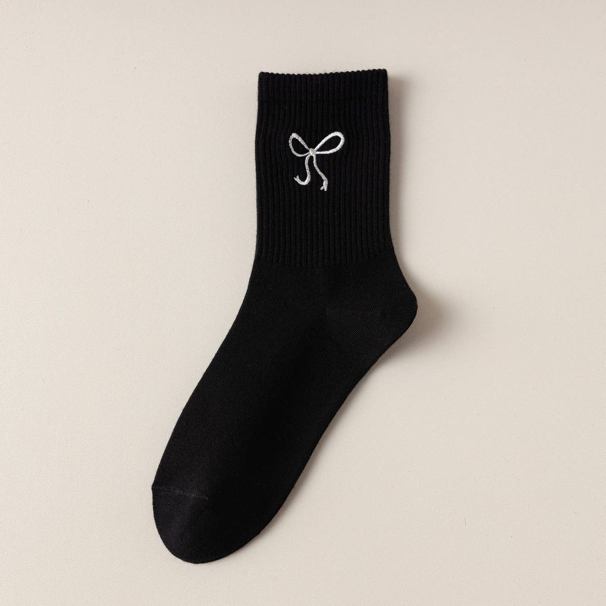 Women'S Embroidered Bow Crew Socks_Cwms0921