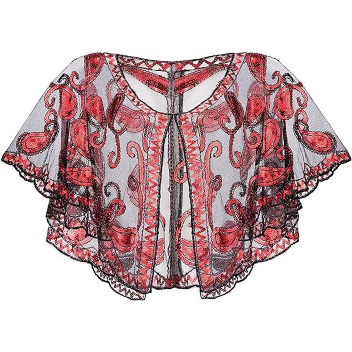 SEQUIN LACE EVENING SHAWL PARTY FORMAL WRAP_CWMM8953