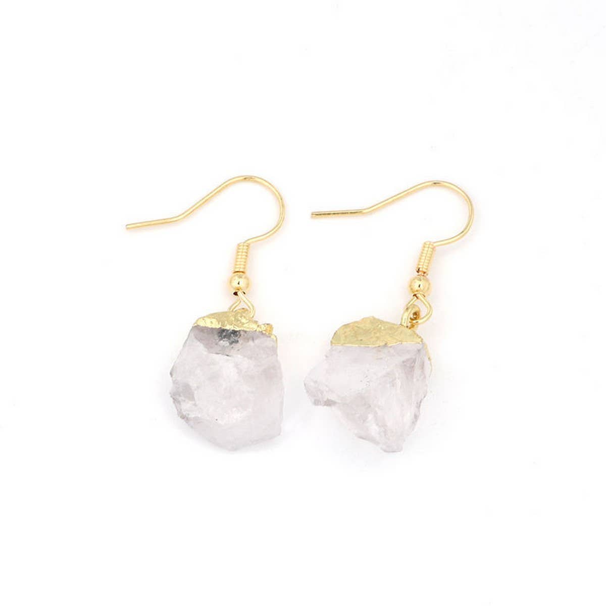 NATURAL CRYSTAL IRREGULAR ORIGINAL STONE EARRINGS_CWAJE1074
