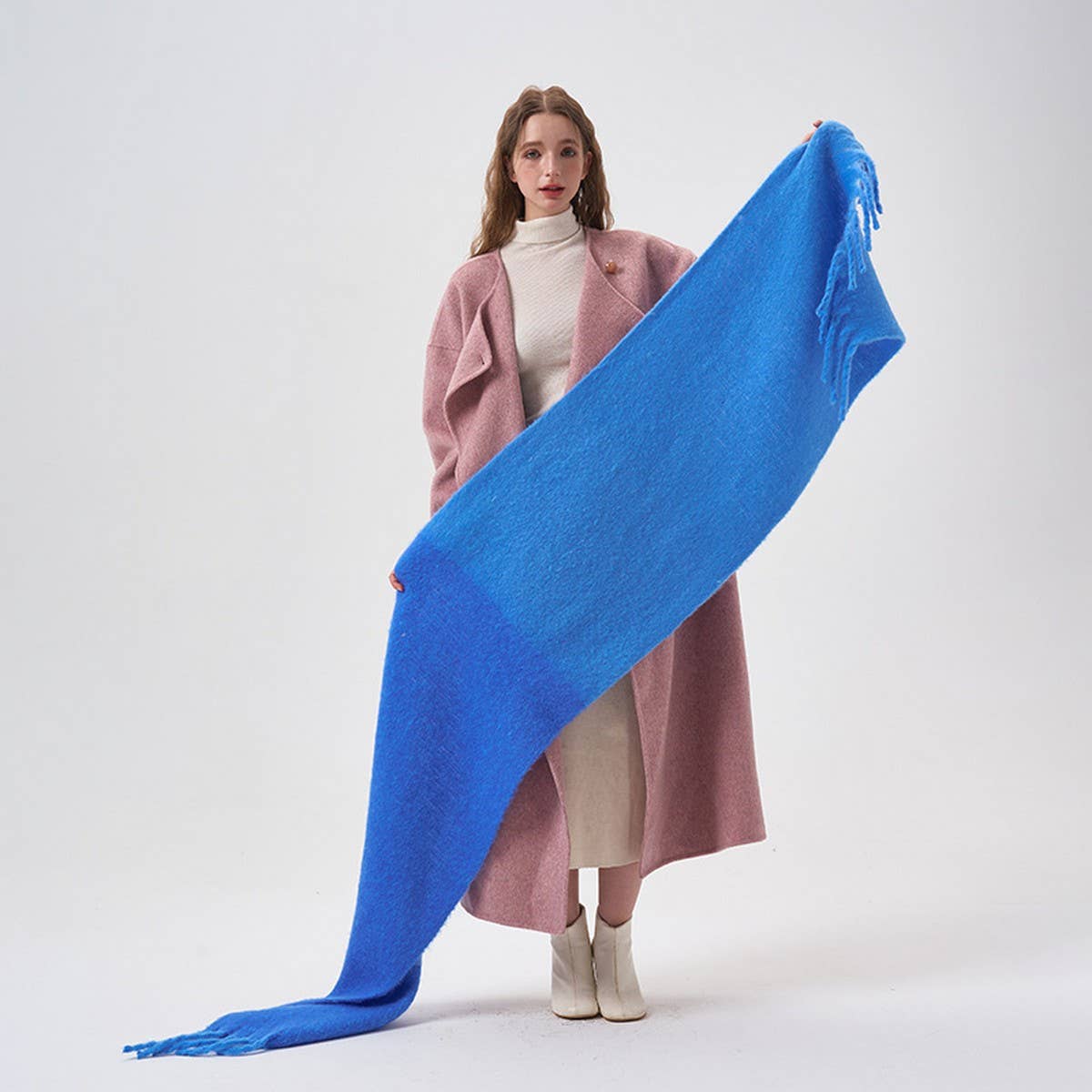 COLORBLOCK FAUX CASHMERE LONG SCARF FOR WINTER_CWASC2293